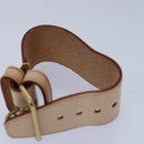 LOUIS VUITTON Powanie Name Tag Shoulder Strap Leather Set Beige LV Auth 81023-26