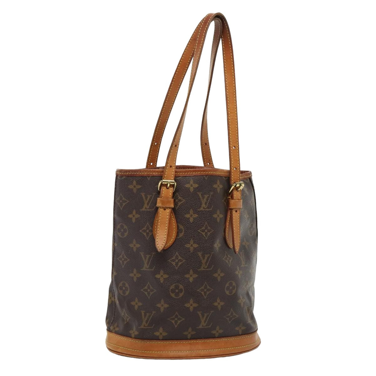 LOUIS VUITTON Monogram Bucket PM Shoulder Bag M42238 LV Auth 81028