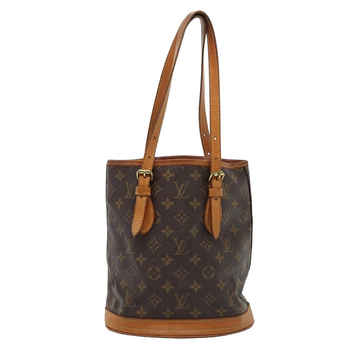 LOUIS VUITTON Monogram Bucket PM Shoulder Bag M42238 LV Auth 81028