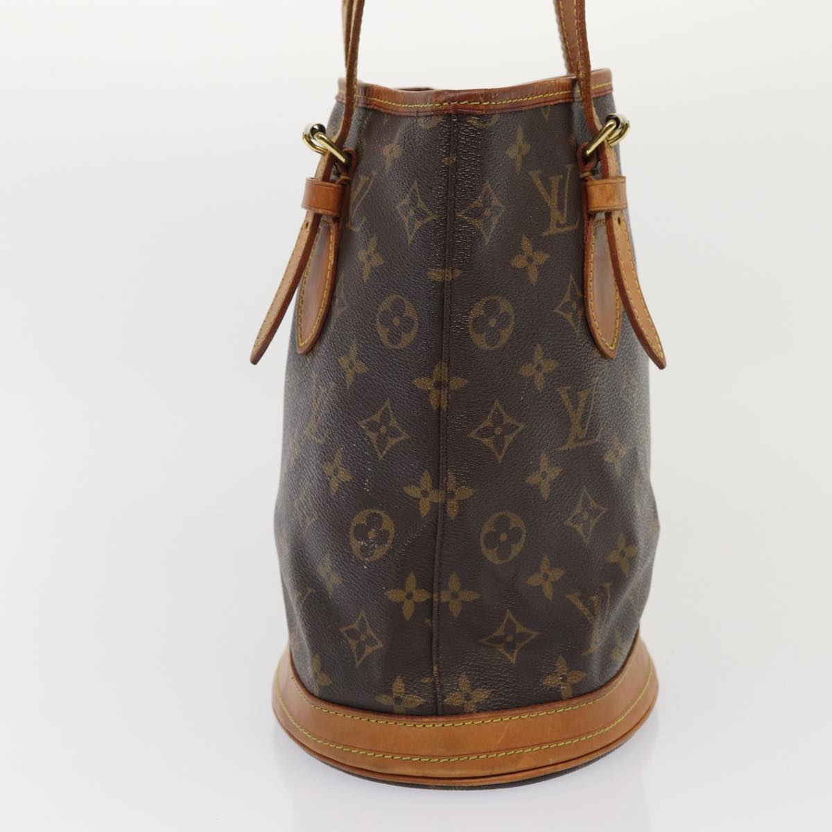 LOUIS VUITTON Monogram Bucket PM Shoulder Bag M42238 LV Auth 81028