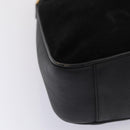 GUCCI Bamboo Hand Bag Suede 2way Black Auth 81045-15