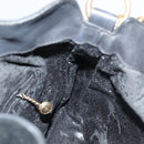 GUCCI Bamboo Hand Bag Suede 2way Black Auth 81045-19