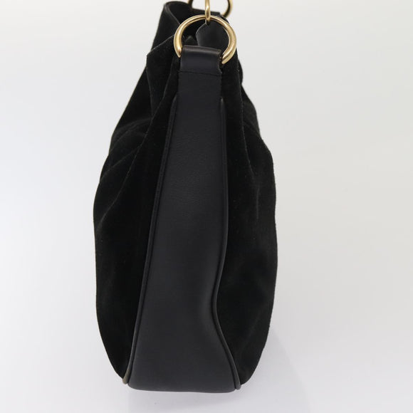GUCCI Bamboo Handtasche Wildleder 2way Schwarz Original 81045