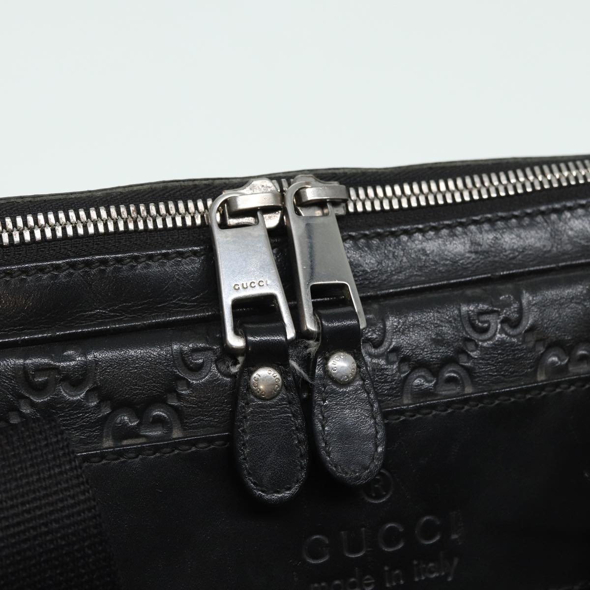 GUCCI GG Canvas Guccissima Hand Bag Black Auth 81048