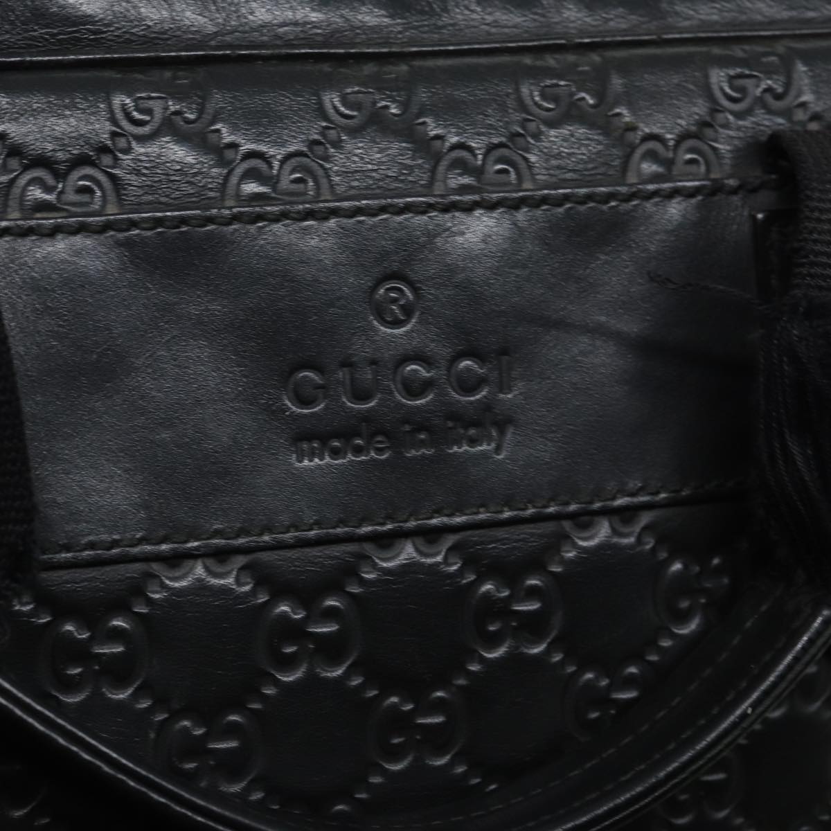 GUCCI GG Canvas Guccissima Hand Bag Black Auth 81048