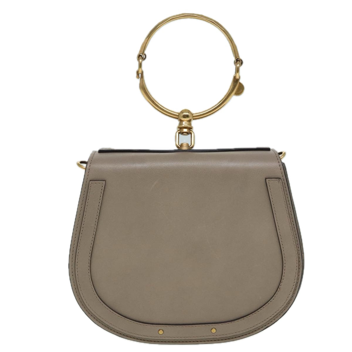 Chloe Nile Hand Bag Leather 2way Beige Auth 81052