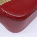 BURBERRY Nova Check Tote Bag Canvas Beige Red Auth 81053-15