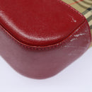 BURBERRY Nova Check Tote Bag Canvas Beige Red Auth 81053-9