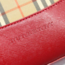 BURBERRY Nova Check Tote Bag Canvas Beige Red Auth 81053-16