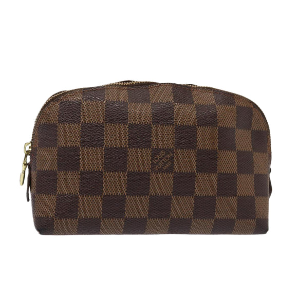 LOUIS VUITTON Damier Ebene Pochette Cosmetic PM Pouch N47516 LV Auth 81069