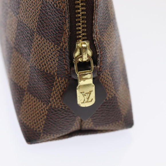 LOUIS VUITTON Damier Ebene Pochette Cosmetic PM Pouch N47516 LV Auth 81069