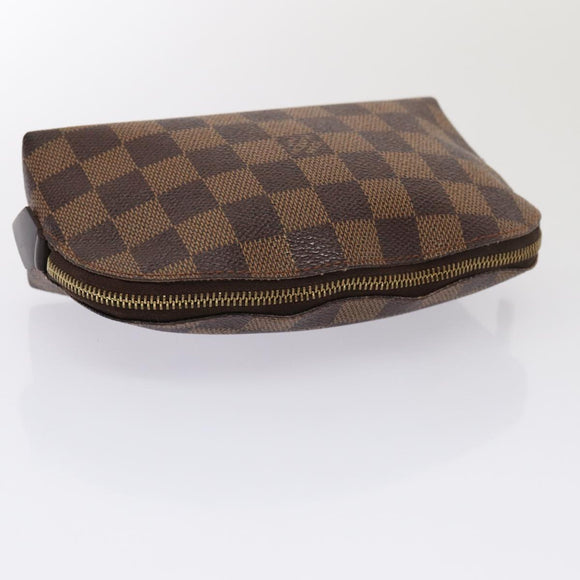 LOUIS VUITTON Damier Ebene Pochette Cosmetic PM Pouch N47516 LV Auth 81069