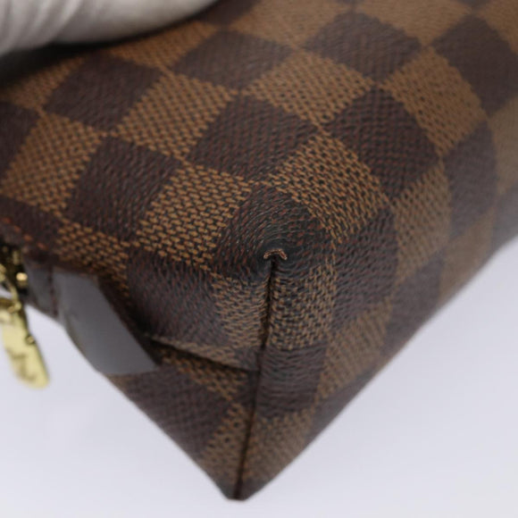 LOUIS VUITTON Damier Ebene Pochette Cosmetic PM Pouch N47516 LV Auth 81069