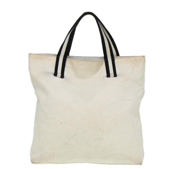 GUCCI Tragetasche Canvas Weiß 123439 Auth 81105