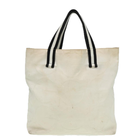 GUCCI Tote Bag Canvas White 123439 Auth 81105