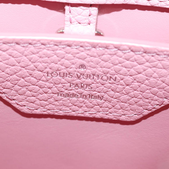 LOUIS VUITTON Capusine BB Hand Bag Taurillon Leather 2way Red Pink Auth 81113A