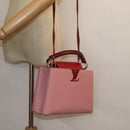 LOUIS VUITTON Capusine BB Hand Bag Taurillon Leather 2way Red Pink Auth 81113A-29