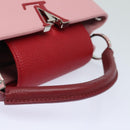 LOUIS VUITTON Capusine BB Hand Bag Taurillon Leather 2way Red Pink Auth 81113A-7