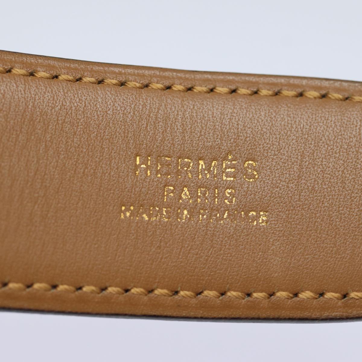 HERMES Kelly Belt Leather 33.9"" Black Auth 81121