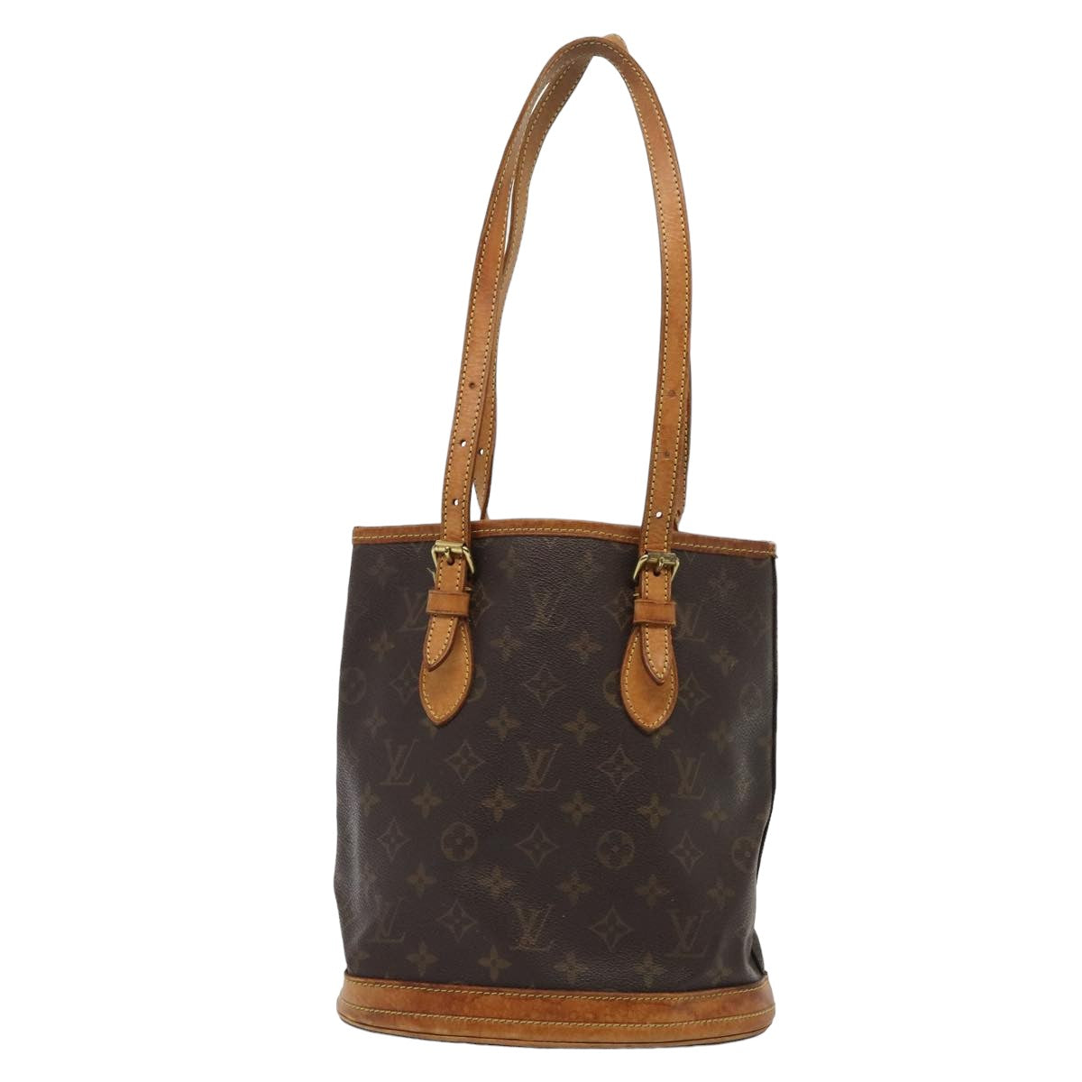 LOUIS VUITTON Monogram Bucket PM Shoulder Bag M42238 LV Auth 81134