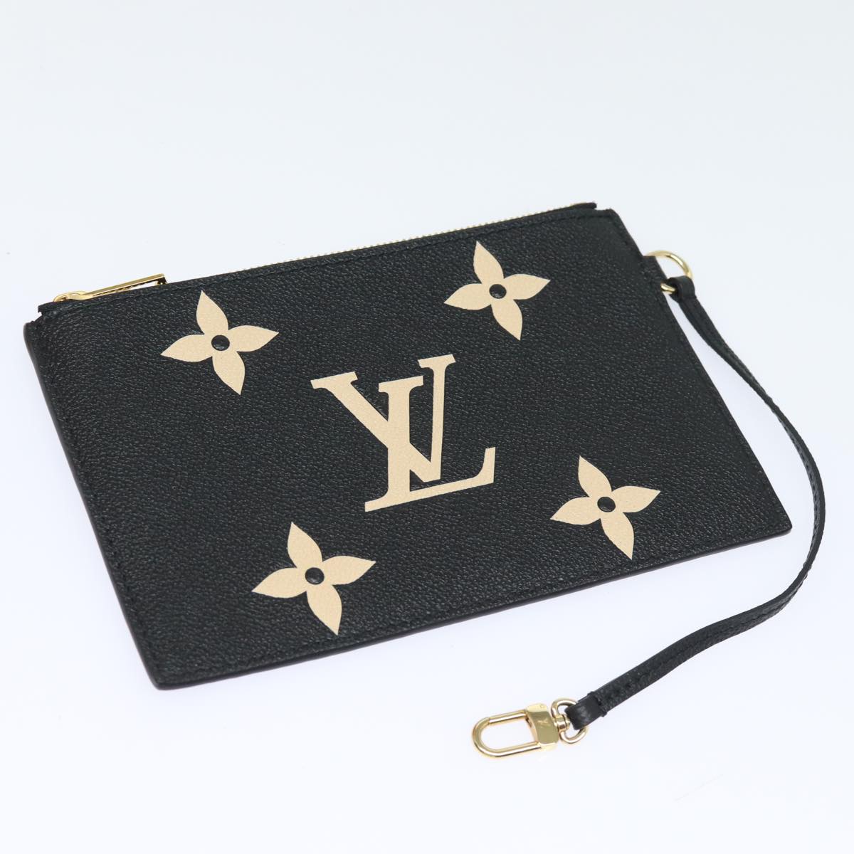 LOUIS VUITTON Monogram Empreinte Neo Noe Bag Black Beige M45497 LV Auth 81142SA