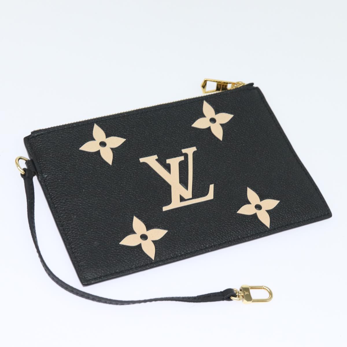 LOUIS VUITTON Monogram Empreinte Neo Noe Bag Black Beige M45497 LV Auth 81142SA