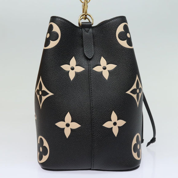 LOUIS VUITTON Monogram Empreinte Neo Noe Bag Black Beige M45497 LV Auth 81142SA