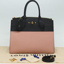 LOUIS VUITTON City Steamer PM Hand Bag Leather Noir Magnolia M51590 Auth 81144V-12