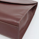 CARTIER Hand Bag Leather Wine Red Auth 81148-14