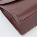 CARTIER Hand Bag Leather Wine Red Auth 81148-15