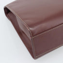CARTIER Hand Bag Leather Wine Red Auth 81148-17