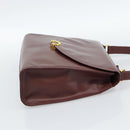 CARTIER Hand Bag Leather Wine Red Auth 81148-4
