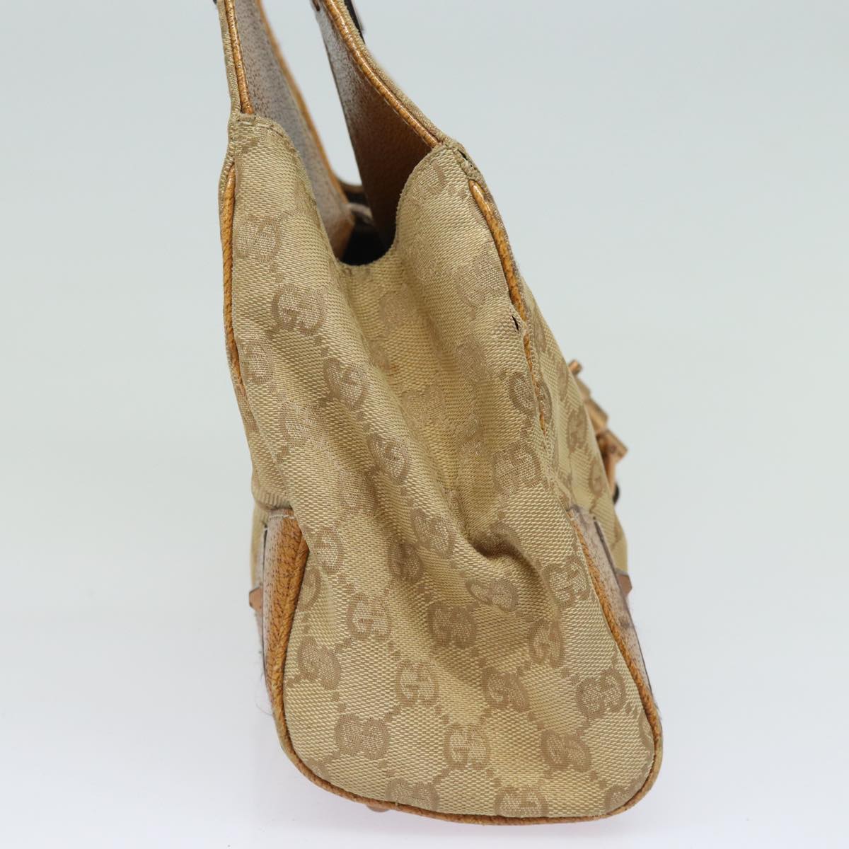 GUCCI GG Canvas Jackie Hand Bag Beige 124407 Auth 81153