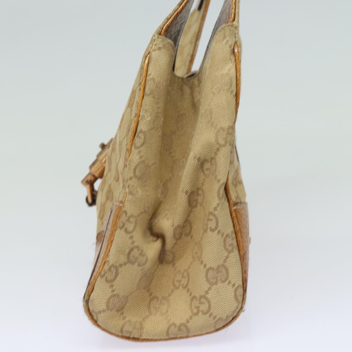 GUCCI GG Canvas Jackie Hand Bag Beige 124407 Auth 81153