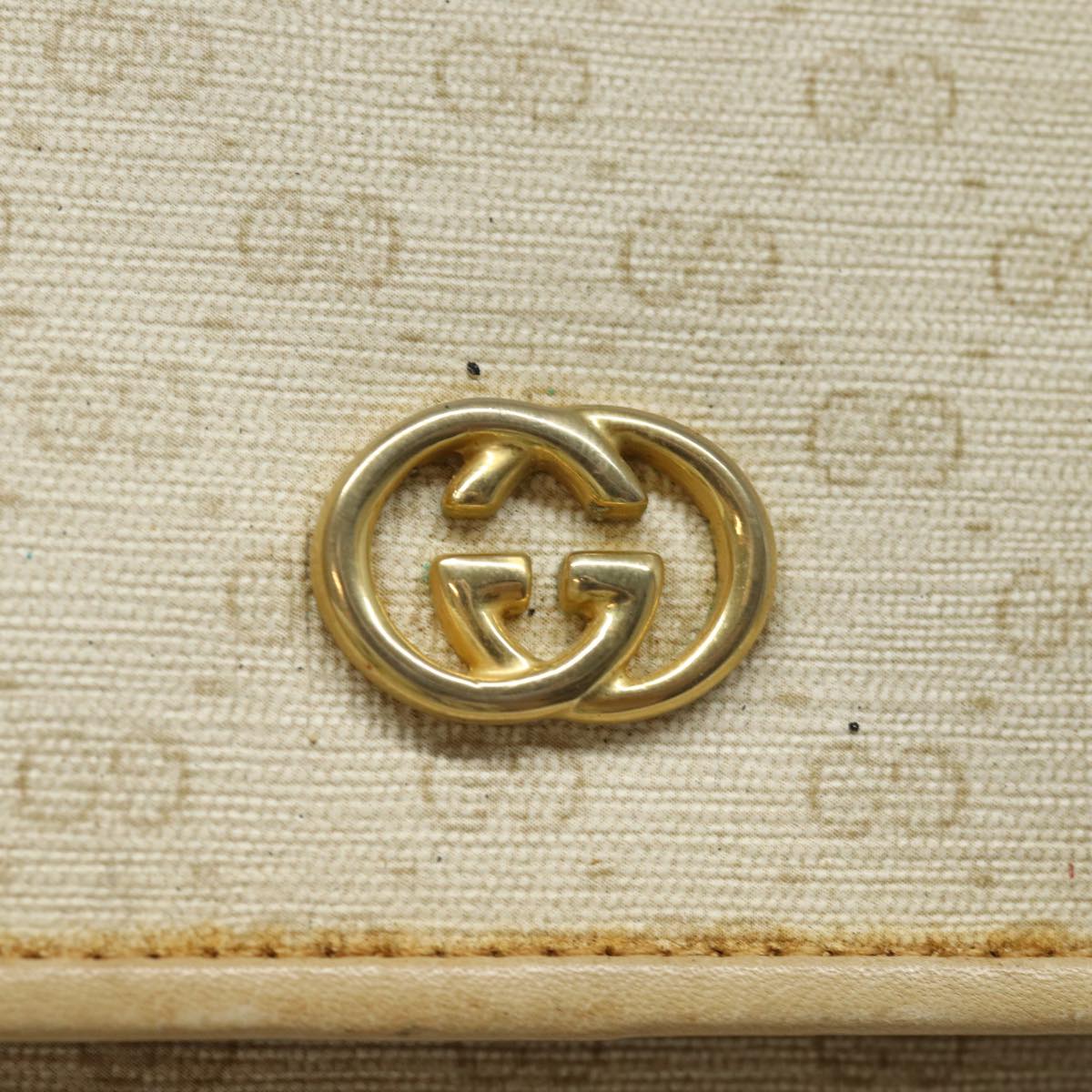 GUCCI Micro GG Supreme Shoulder Bag PVC Leather White 46 000 4857 Auth 81156