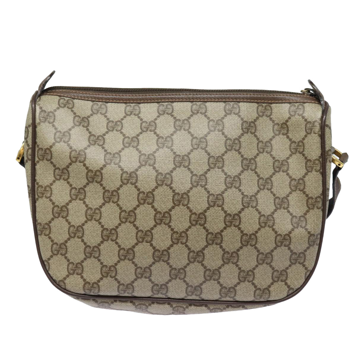 GUCCI GG Supreme Web Sherry Line Shoulder Bag PVC Beige 89 02 077 Auth 81157