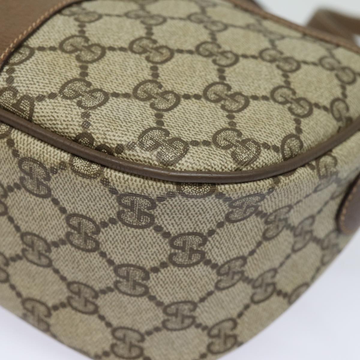 GUCCI GG Supreme Web Sherry Line Shoulder Bag PVC Beige 89 02 032 Auth 81158