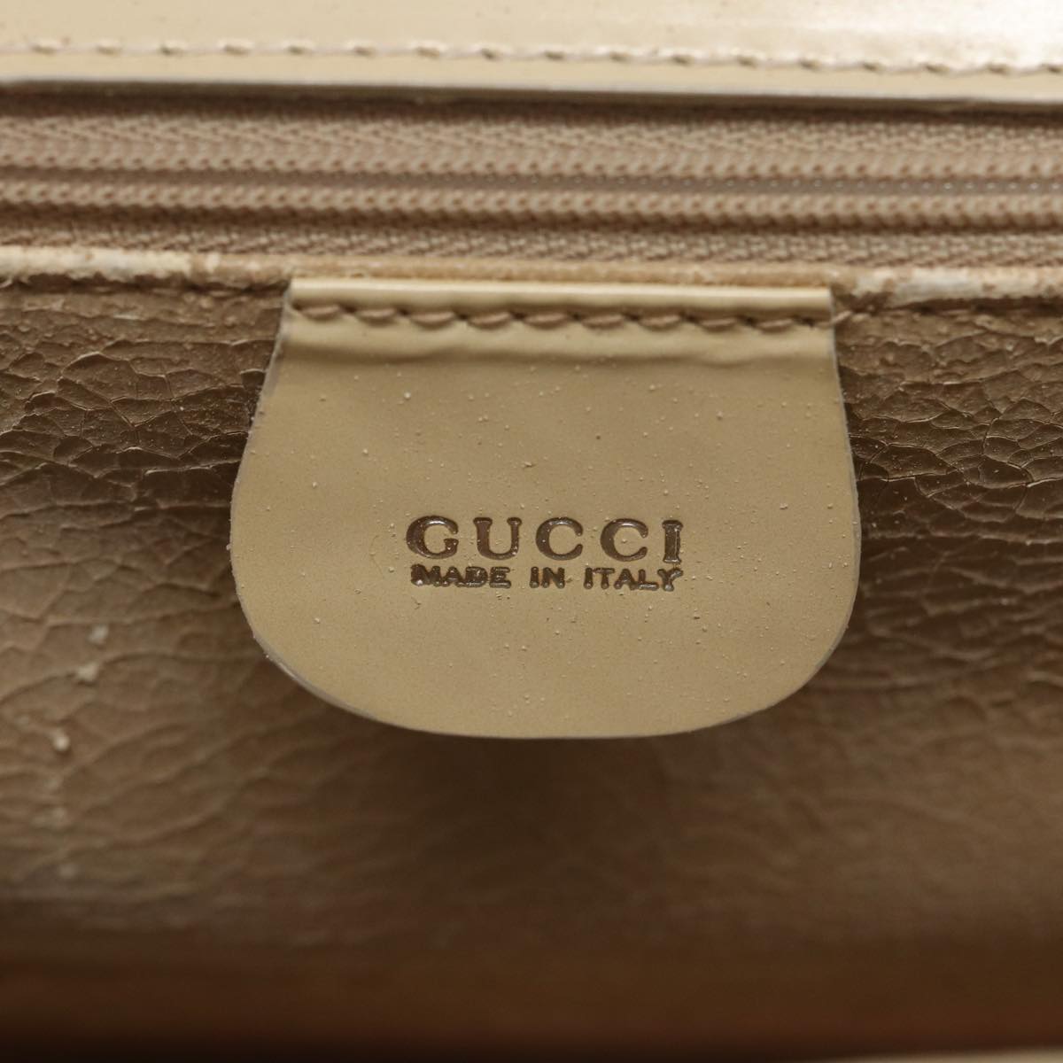 GUCCI Hand Bag Leather 2way Cream Auth 81160