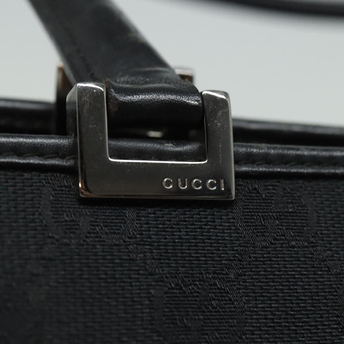 GUCCI Jackie GG Canvas Shoulder Bag Black 002 1073 Auth 81163