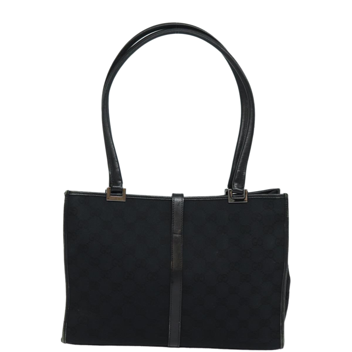 GUCCI Jackie GG Canvas Shoulder Bag Black 002 1073 Auth 81163