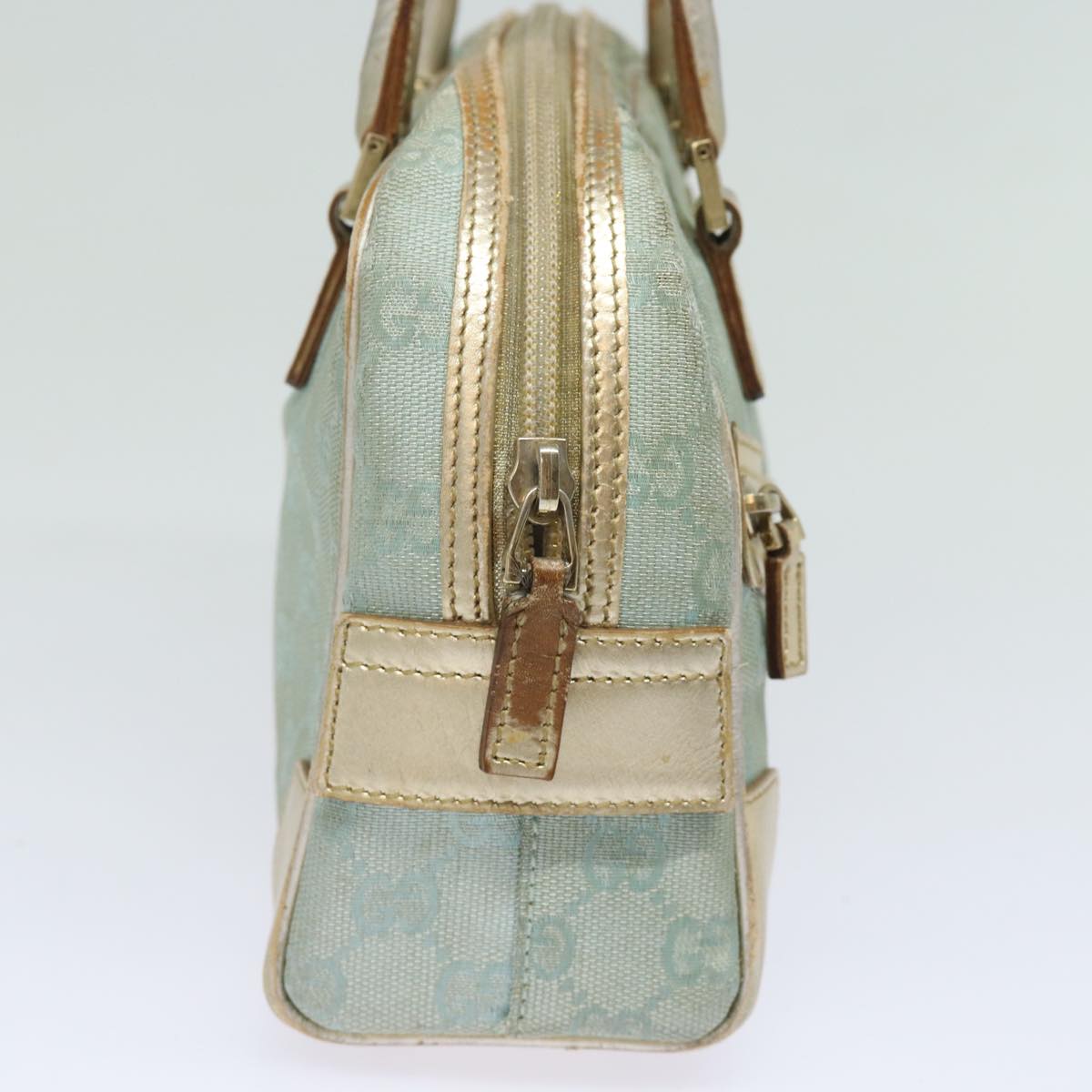 GUCCI GG Canvas Hand Bag Light Blue 000 0852 Auth 81164