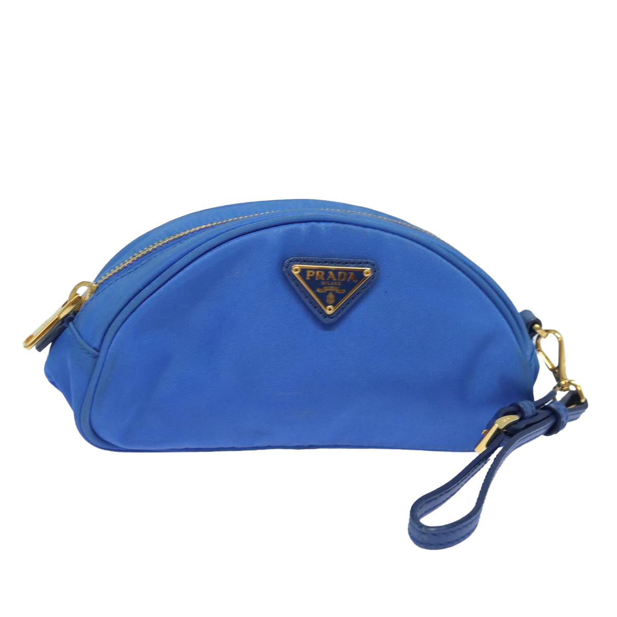 PRADA Pouch Nylon Blue Auth 81167