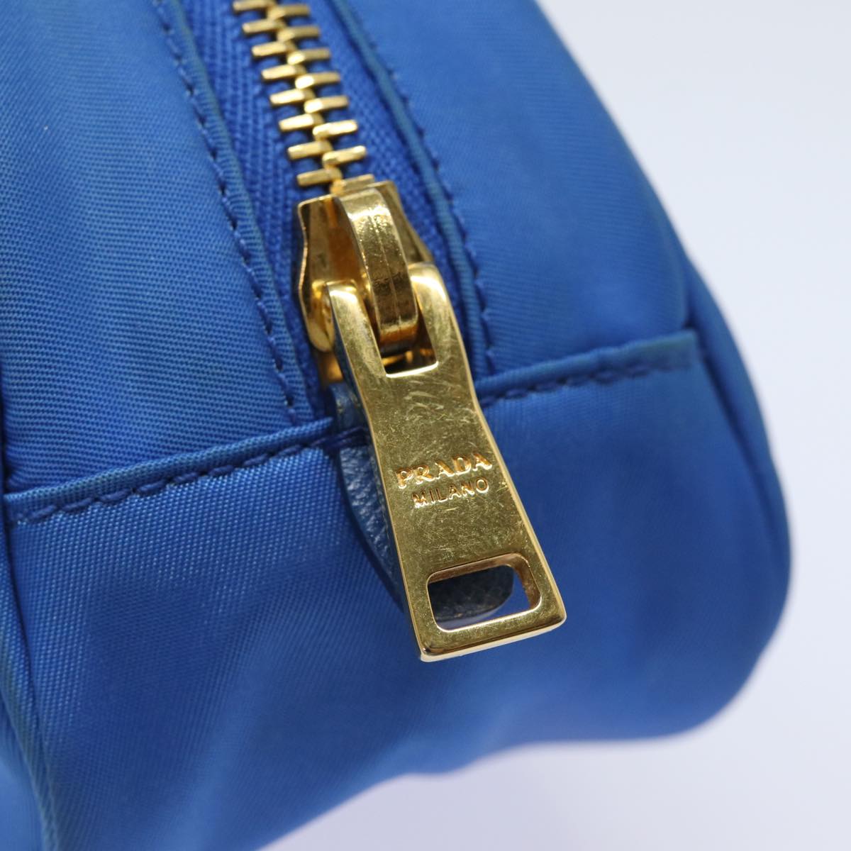 PRADA Pouch Nylon Blue Auth 81167