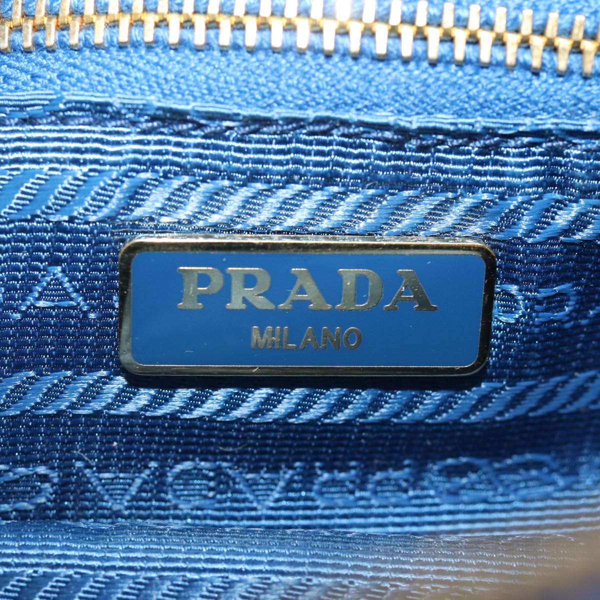 PRADA Pouch Nylon Blue Auth 81167