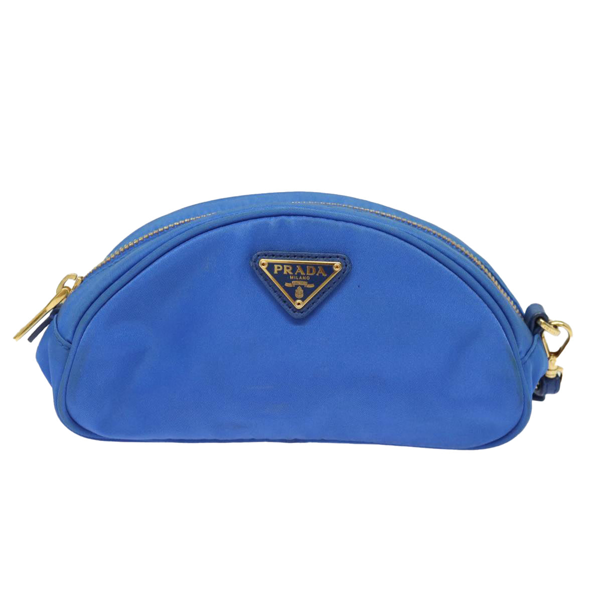 PRADA Pouch Nylon Blue Auth 81167