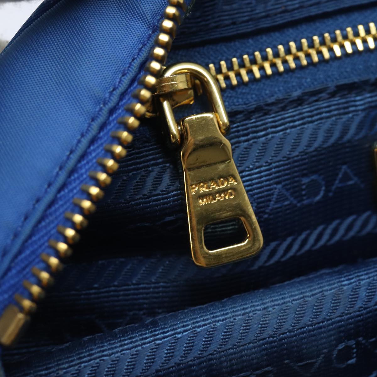 PRADA Pouch Nylon Blue Auth 81167