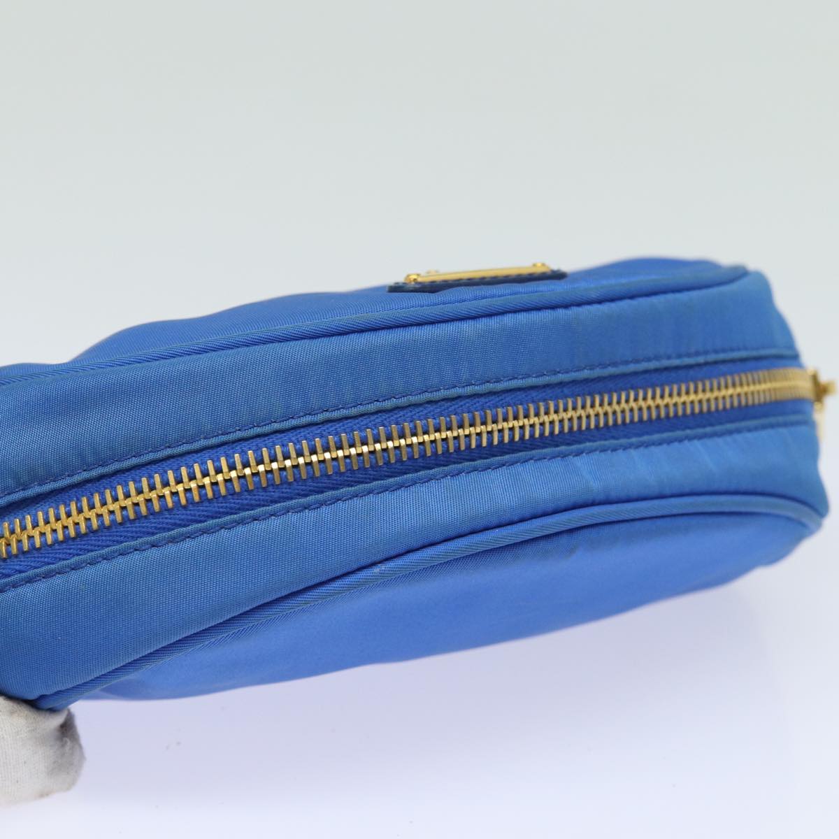 PRADA Pouch Nylon Blue Auth 81167