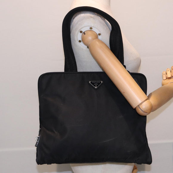 PRADA Tote Bag Nylon Black Auth 81168