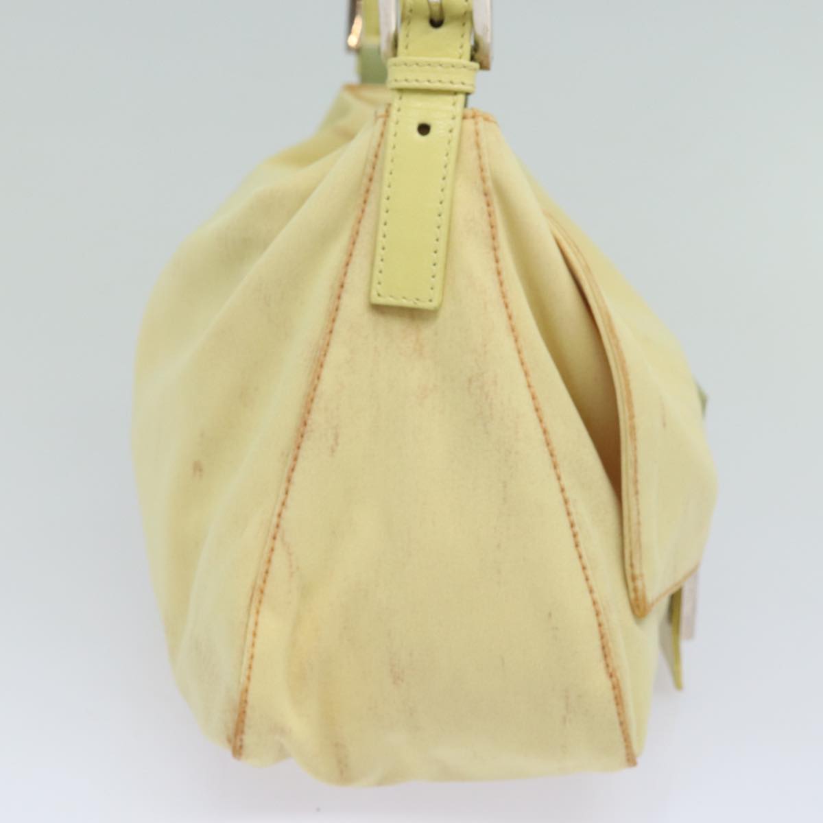 FENDI Mamma Baguette Shoulder Bag Nylon Yellow Auth 81189