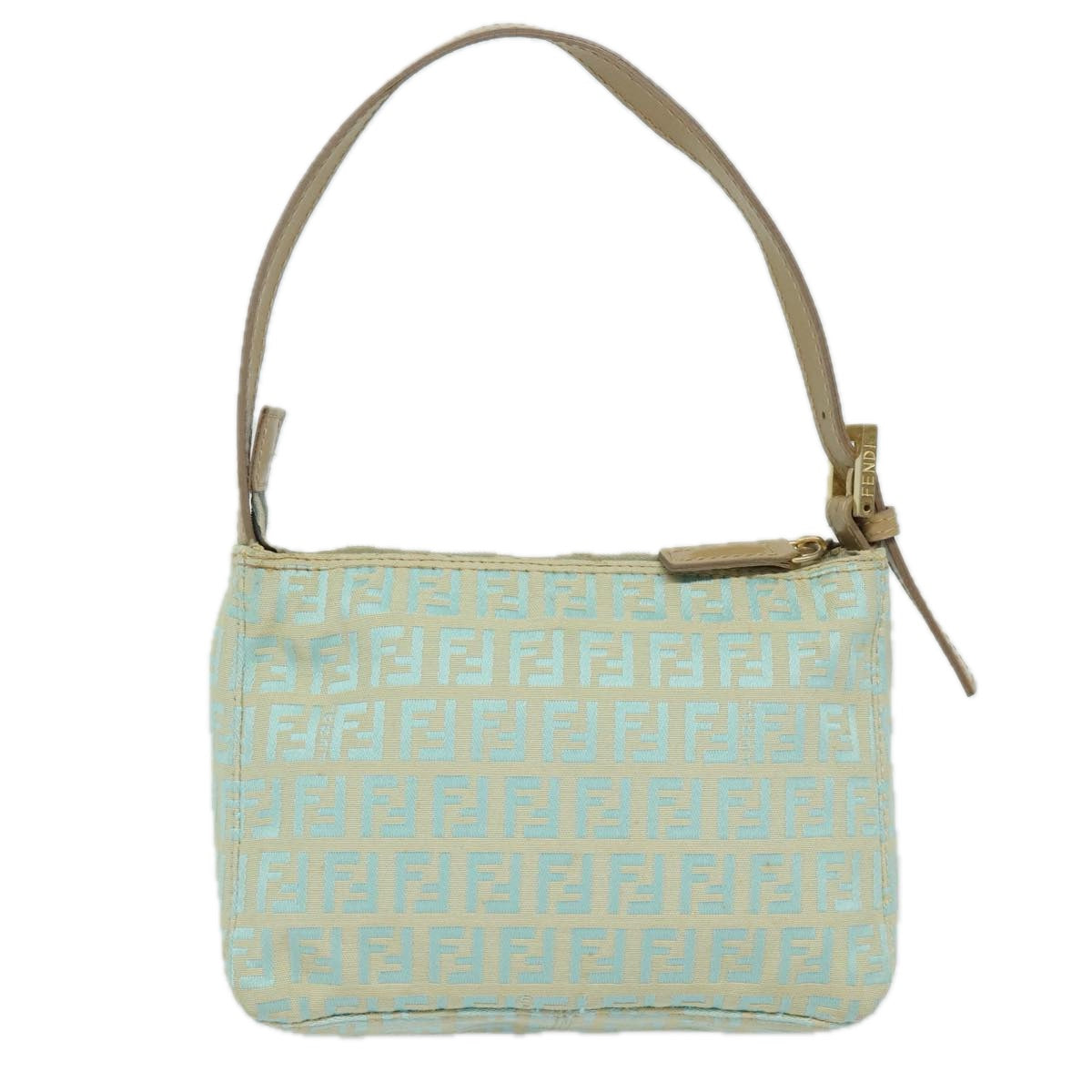 FENDI Zucchino Canvas Hand Bag Light Blue Auth 81191 - 0